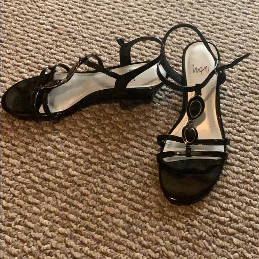 Impo Black Patent Sandal